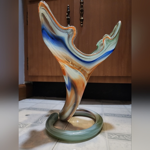 Mid-Century Art Glass Slag Vase Sculpture by Sooner - Picture 4 of 4